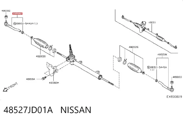 Końcówka drążka kierowniczego zewnętrzna 48527JD01A Nissan/Infiniti