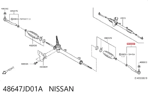 Końcówka drążka kierowniczego zewnętrzna 48647JD01A Nissan/Infiniti