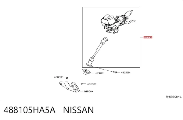 Kolumna (wał) kierownicza (kierownicy) 488105HA5A Nissan/Infiniti