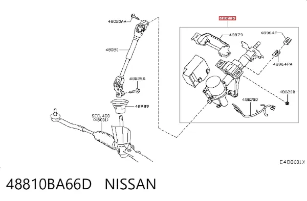 Kolumna (wał) kierownicza (kierownicy) Nissan JUKE JPN