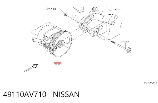 Pompa wspomagania hydraulicznego kierownicy 49110AV710 Nissan/Infiniti