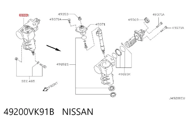 Mechanizm kierowniczy (reduktor) 49200VK91B Nissan/Infiniti