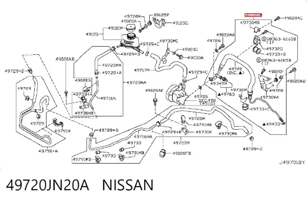 Przewód hydraulicznego układu wspomagania wysokiego ciśnienia, od pompy do maglownicy (mechanizmu) Nissan Teana J32