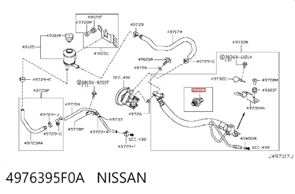 Czujnik pompy wspomagania 4976395F0A Nissan/Infiniti