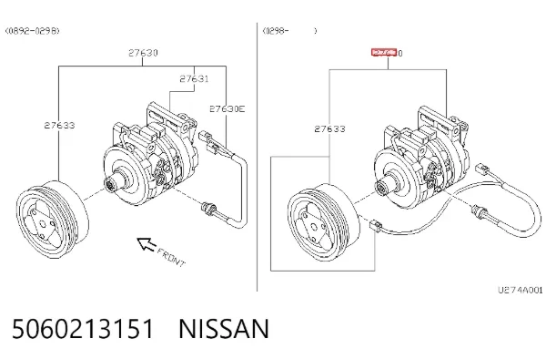 Sprężarka klimatyzacji Nissan Micra K11