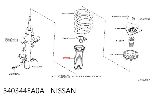 Osłona amortyzatora przedniego 540344EA0A Nissan/Infiniti