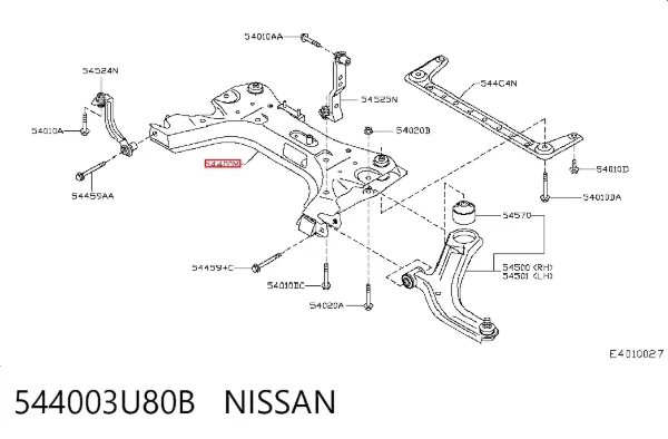 Korpus osi przedniej 544003U80B Nissan/Infiniti