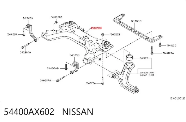 Korpus osi przedniej 54400AX602 Nissan/Infiniti