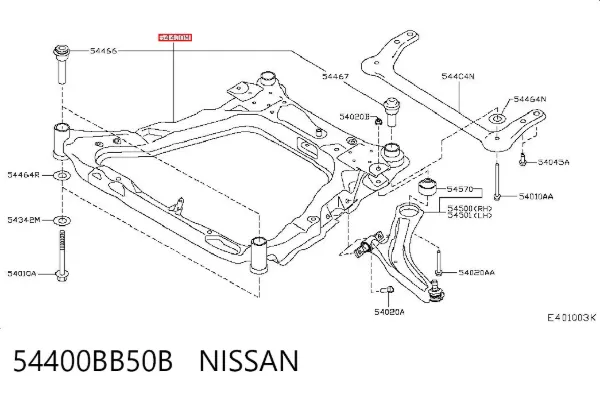 Korpus osi przedniej 54400BB50B Nissan/Infiniti