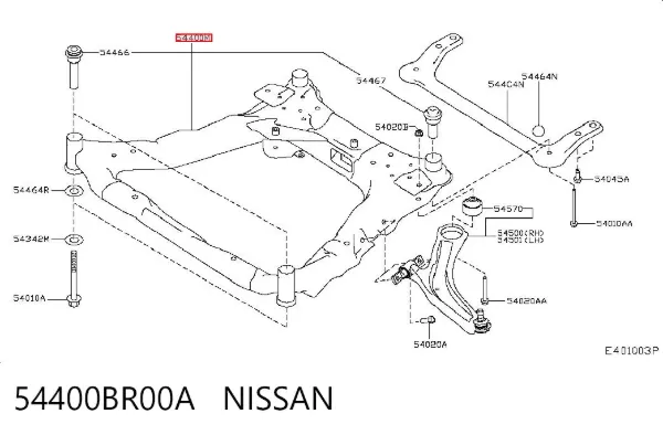 Korpus osi przedniej 54400BR00A Nissan/Infiniti