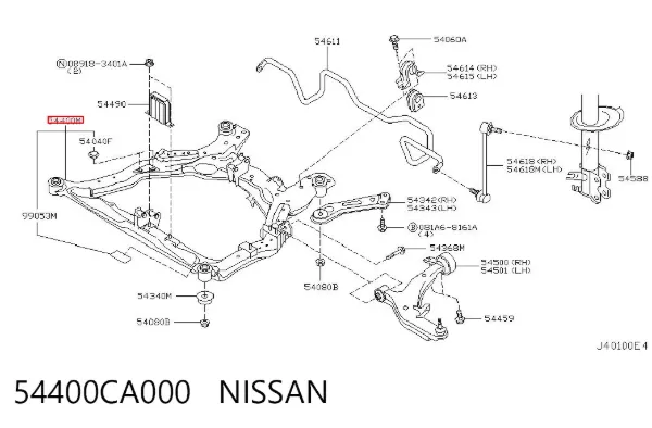 Korpus osi przedniej 54400CA000 Nissan/Infiniti