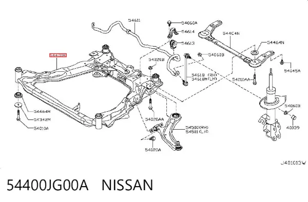Korpus osi przedniej 54400JG00A Nissan/Infiniti