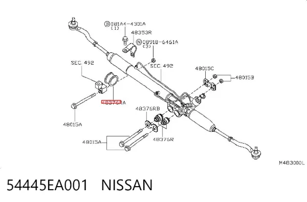 Tulejka mocowania maglownicy 54445EA001 Nissan/Infiniti