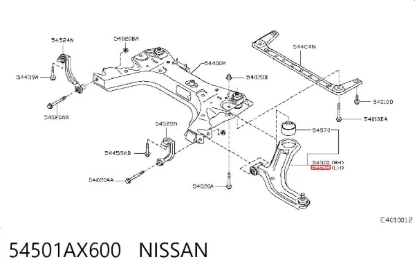 Wahacz zawieszenia przedniego dolny lewy 54501AX600 Nissan/Infiniti