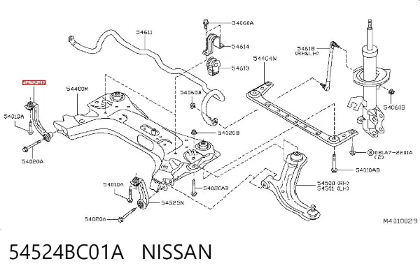 Wspornik przedniej belki 54524BC01A Nissan/Infiniti