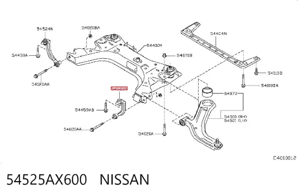 Wspornik przedniej belki 54525AX600 Nissan/Infiniti