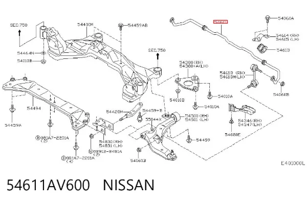 Stabilizator przedni Nissan Primera P12
