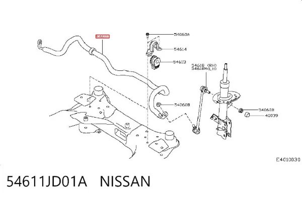 Stabilizator przedni Nissan Qashqai +2 I