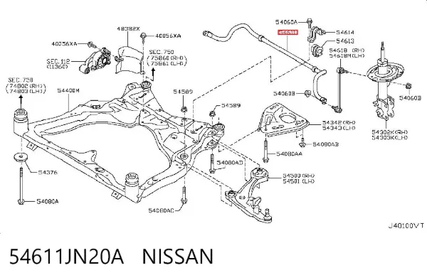 Stabilizator przedni 54611JN20A Nissan/Infiniti