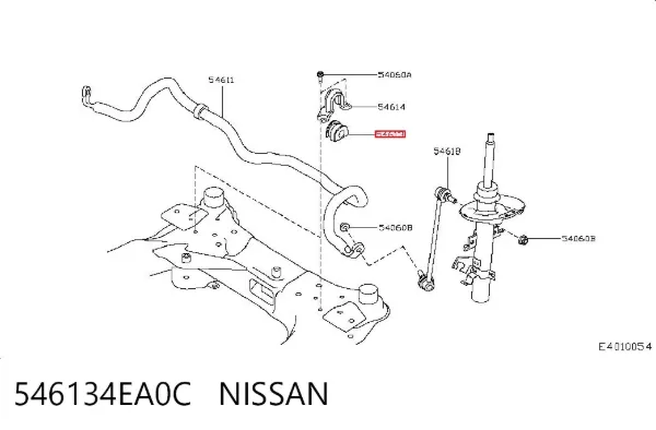 Tuleja stabilizatora przedniego 546134EA0C Nissan/Infiniti