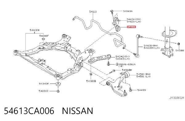 Tuleja stabilizatora przedniego 54613CA006 Nissan/Infiniti