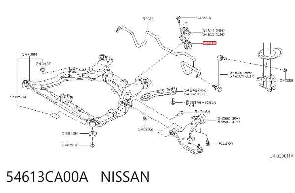 Tuleja stabilizatora przedniego 54613CA00A Nissan/Infiniti