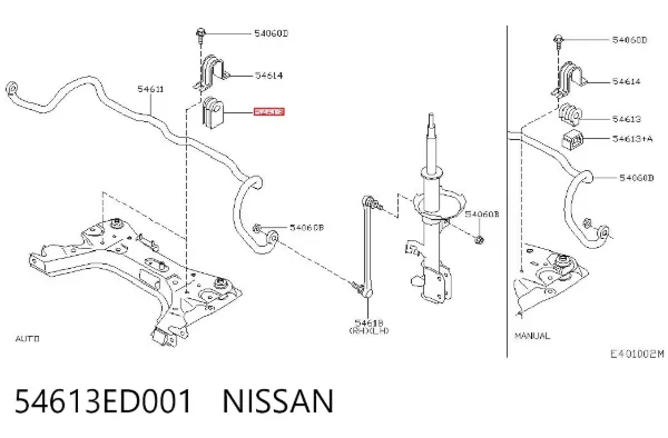 Tuleja stabilizatora przedniego 54613ED001 Nissan/Infiniti