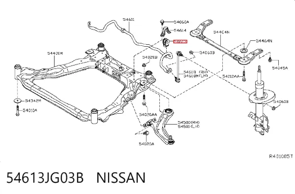 Tuleja stabilizatora przedniego 54613JG03B Nissan/Infiniti
