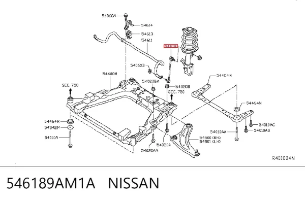 Łącznik stabilizatora przedniego 546189AM1A Nissan/Infiniti