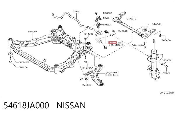 Łącznik stabilizatora przedniego prawy 54618JA000 Nissan/Infiniti