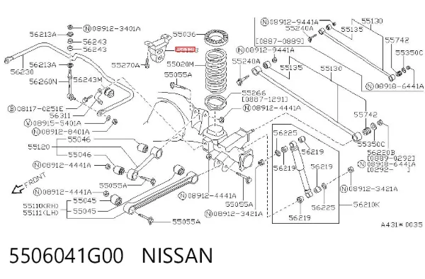 Odbój mostu tylnego 5506041G00 Nissan/Infiniti