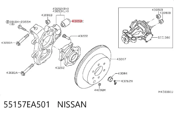 Silentblock czopu tylnego 55157EA501 Nissan/Infiniti