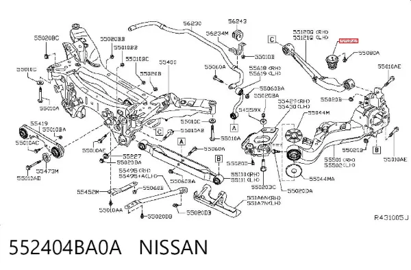 Odbój amortyzatora tylnego 552404BA0A Nissan/Infiniti