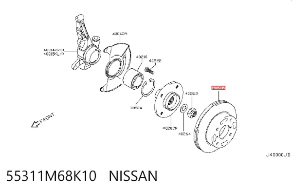 Tarcza hamulcowa przednia 55311M68K10 Nissan/Infiniti