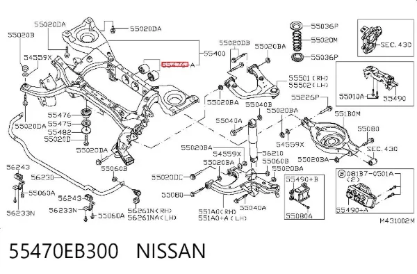 Silentblock tylnej belki 55470EB300 Nissan/Infiniti