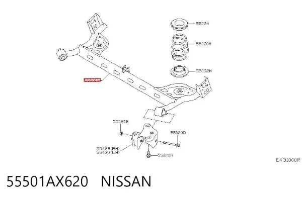 Korpus osi tylnej 55501AX620 Nissan/Infiniti