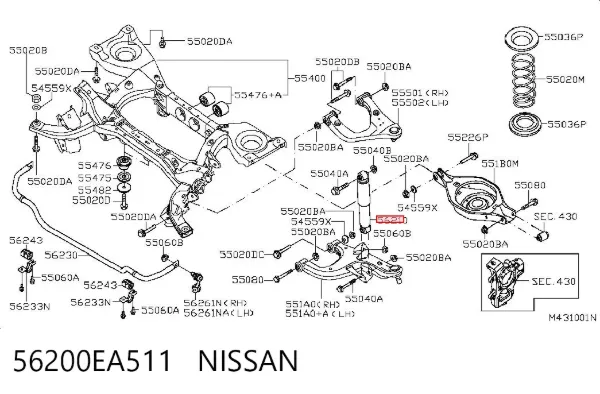 Amortyzator tylny 56200EA511 Nissan/Infiniti
