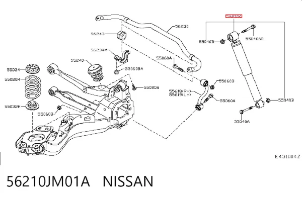 Amortyzator tylny 56210JM01A Nissan/Infiniti