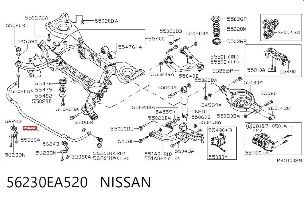 Stabilizator tylny Nissan Pathfinder R51M