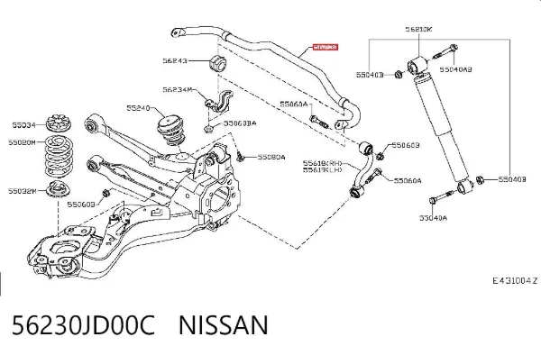 Stabilizator tylny Nissan Qashqai I