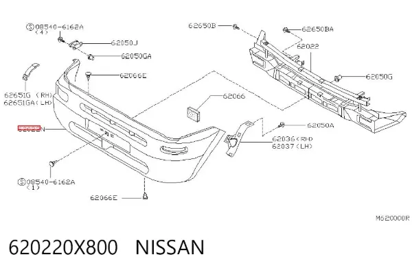 Zderzak przedni 620220X800 Nissan/Infiniti