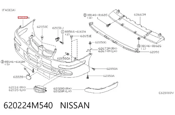 Zderzak przedni 620224M540 Nissan/Infiniti