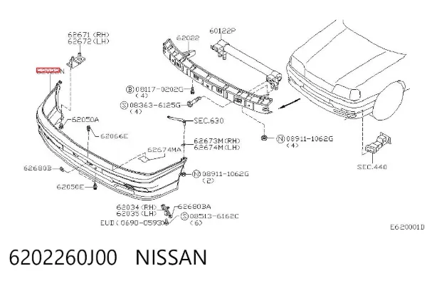 Zderzak przedni Nissan Primera P10