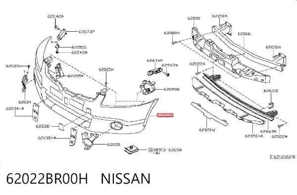 Zderzak przedni 62022BR00H Nissan/Infiniti