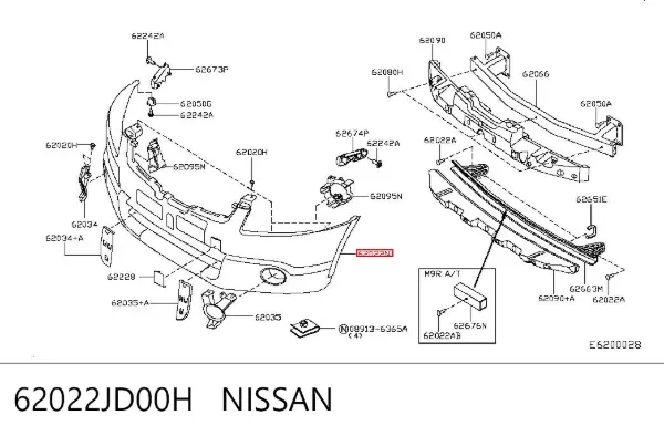 Zderzak przedni 62022JD00H Nissan/Infiniti