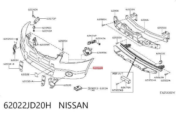Zderzak przedni 62022JD20H Nissan/Infiniti