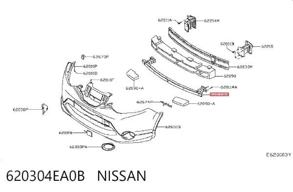 Wzmocnienie zderzaka przedniego 620304EA0B Nissan/Infiniti