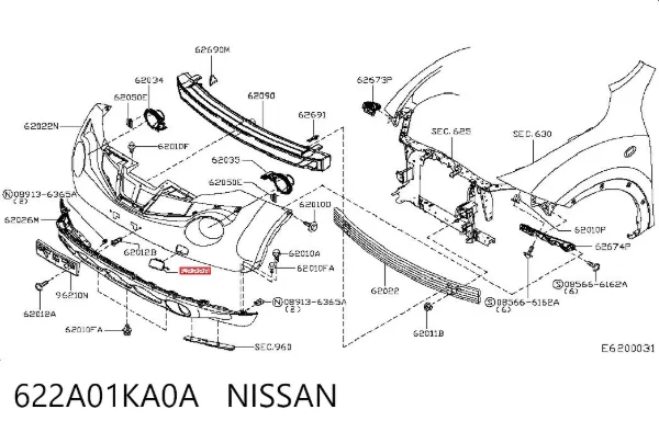 Zaślepka haku holowniczego zderzaka przednia Nissan JUKE JPN
