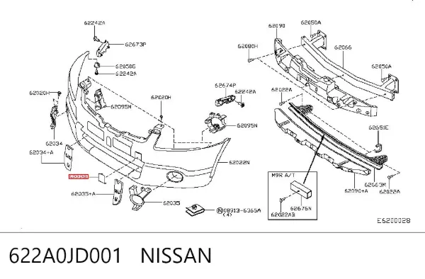 Zaślepka haku holowniczego zderzaka przednia 622A0JD001 Nissan/Infiniti