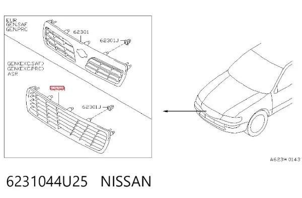 Atrapa chłodnicy Nissan Maxima A32